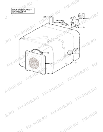 Взрыв-схема плиты (духовки) Zanussi Electrolux ZKM6040XN - Схема узла H10 Main Oven Cavity (large)